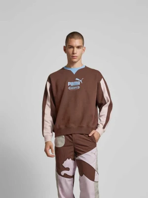 Bluza z detalem z logo Puma Średniobrązowy