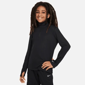 Bluza z długim rękawem i zamkiem 1/2 dla dużych dzieci (chłopców) Dri-FIT UV Nike Multi - Czerń