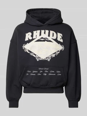 Bluza z dużym nadrukiem z przodu Rhude Czarny