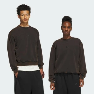 Bluza Z DZIANINY POLAROWEJ Z ZAOKRĄGLONYM DEKOLTEM I EFEKTEM SPRANIA ADIDAS czarny
