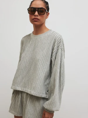 Bluza z dzianiny strukturalnej w kolorze COOL GREY - PRIZM- UNI Marsala