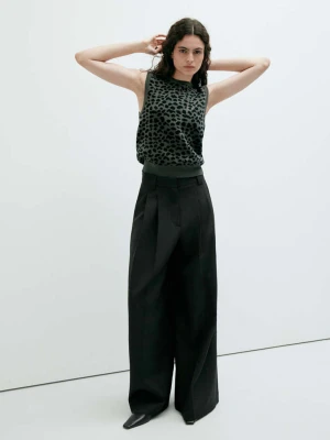 Bluza z dzianiny z nadrukiem antracytowy - Kobieta - MANGO