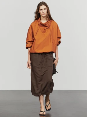 Techniczna Kurtka Bomberka - Pomarańczowy - Massimo Dutti - Female