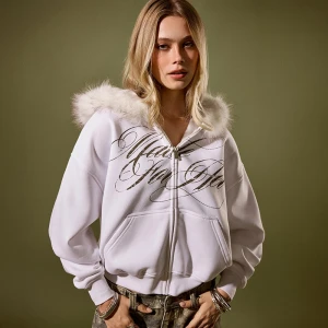 Bluza z futerkowym kapturem Made For Her House kremowy