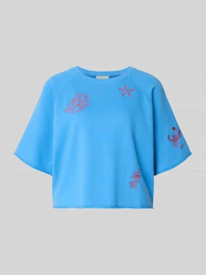 Bluza z haftami i rękawem o dł. 1/2 Oui