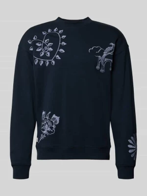 Bluza z haftami model 'DELFTS BLAUW' Scotch & Soda Granatowy