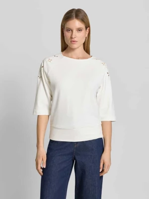 Bluza z haftem angielskim i rękaw o dł. 3/4 Zero
