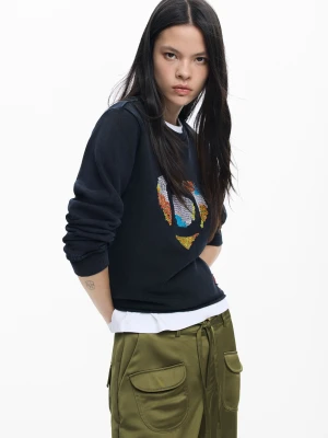 Bluza z haftowanym sercem Desigual