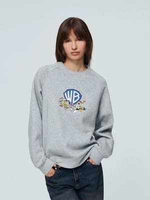 Bluza z haftem Warner Bros szara House