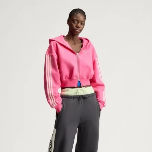 Bluza z kapturem, 3 paskami i suwakiem na całej długości adiSignature Adidas Pulse Magenta