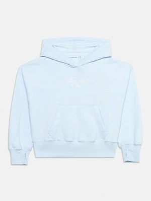 Bluza z kapturem Abercrombie & Fitch jasnoniebieski