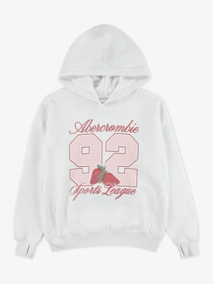 Bluza z kapturem Abercrombie & Fitch biały