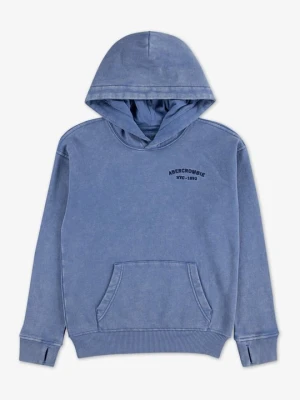 Bluza z kapturem Abercrombie & Fitch niebieski
