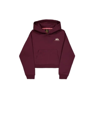 Bluza z kapturem Alpha Industries ciemnoczerwony