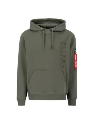 Bluza z kapturem Alpha Industries ciemnozielony