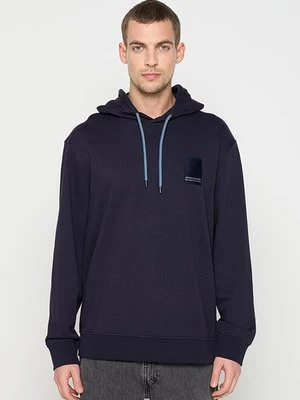 Bluza z kapturem Armani Exchange niebieski