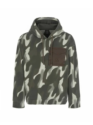 Bluza z kapturem Armani Exchange ciemnozielony