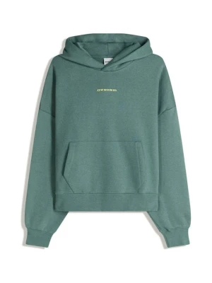 Bluza z kapturem Bershka zieleń butelkowa