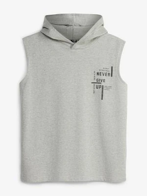 Bluza z kapturem bez rękawów z bawełny organicznej, loose fit bonprix