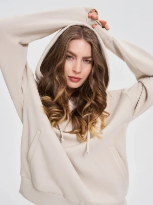 Bluza z kapturem beżowa Moodo