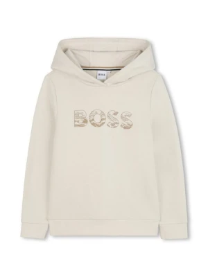 Bluza z kapturem Boss beżowy