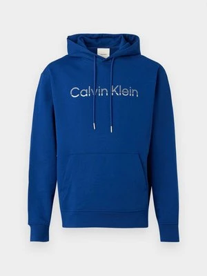 Bluza z kapturem Calvin Klein niebieski