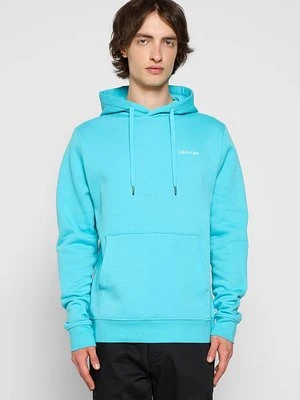 Bluza z kapturem Calvin Klein turkusowy