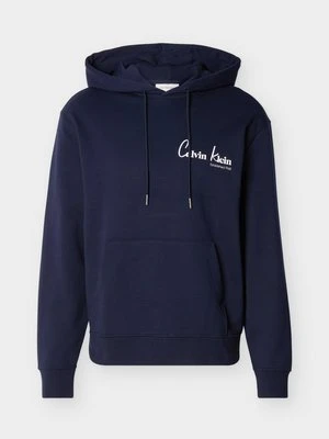 Bluza z kapturem Calvin Klein Jeans granatowy