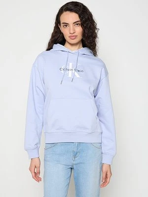 Bluza z kapturem Calvin Klein Jeans niebieski