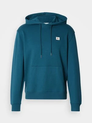 Bluza z kapturem Calvin Klein Jeans petrol