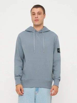 Bluza z kapturem Calvin Klein Jeans szary melanż