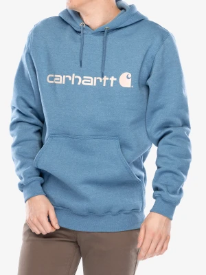 Bluza z kapturem Carhartt Signature Logo Sweatshirt - thundercloud heather