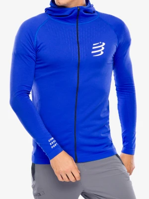 Bluza z kapturem Compressport 3D Thermo Seamless Hoodie Zip - dazz blue