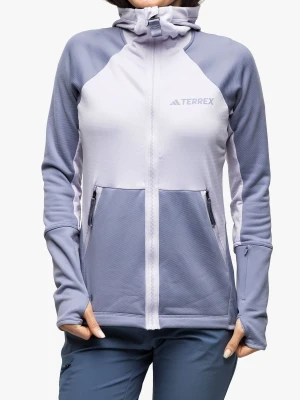 Bluza z kapturem damska adidas TERREX Tech Flooce Hooded - silver dawn/silver violet