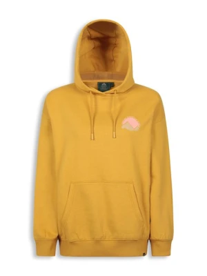 Bluza z kapturem damska EMS z nadrukiem, luźny krój - Yellow