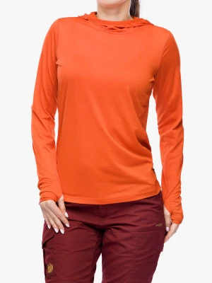 Bluza z kapturem damska Fjallraven Abisko Sun-hoodie - flame orange