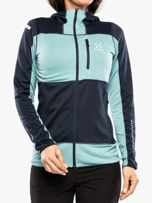 Bluza z kapturem damska Haglofs L.I.M Mid Fast Hood - tarn blue/frost blue