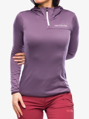 Bluza z kapturem damska Ortovox Fleece Light Grid ZN Hoody - wild berry