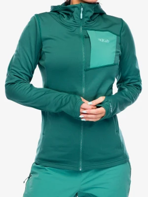 Bluza z kapturem damska Rab Superflux Hoody - green slate