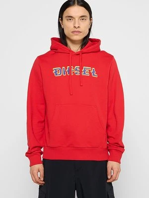 Bluza z kapturem Diesel czerwony