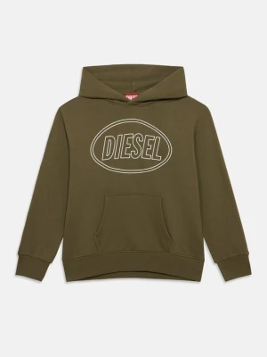 Bluza z kapturem Diesel ciemnozielony