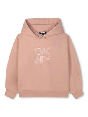 Bluza z kapturem DKNY różowy