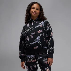 Bluza z kapturem dla dużych dzieci 23 Throwback Jordan - Czerń