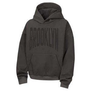 Bluza z kapturem dla dużych dzieci Brooklyn Nets Nike NBA - Szary