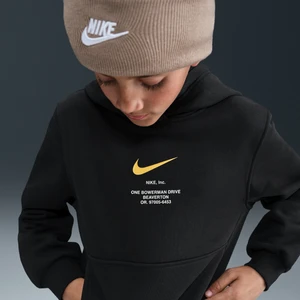 Bluza z kapturem dla dużych dzieci (chłopców) Nike Club Fleece - Czerń
