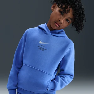 Bluza z kapturem dla dużych dzieci (chłopców) Nike Club Fleece - Niebieski