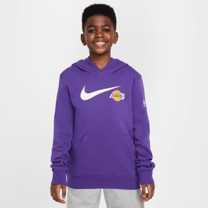 Bluza z kapturem dla dużych dzieci (chłopców) Nike NBA Los Angeles Lakers Club Fleece Essential - Fiolet