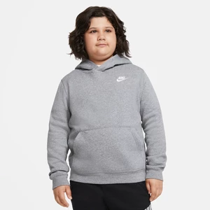 Bluza z kapturem dla dużych dzieci (chłopców) Nike Sportswear Club Fleece (o wydłużonym rozmiarze) - Szary