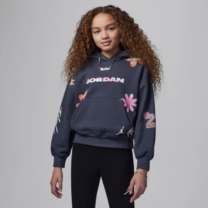 Bluza z kapturem dla dużych dzieci Jordan Deloris Jordan Flower - Szary
