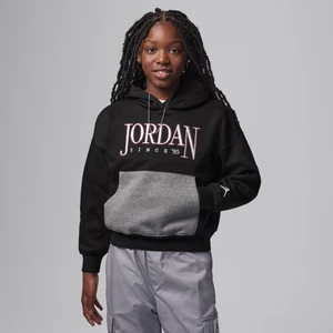 Bluza z kapturem dla dużych dzieci Jordan Fundamentals - Czerń